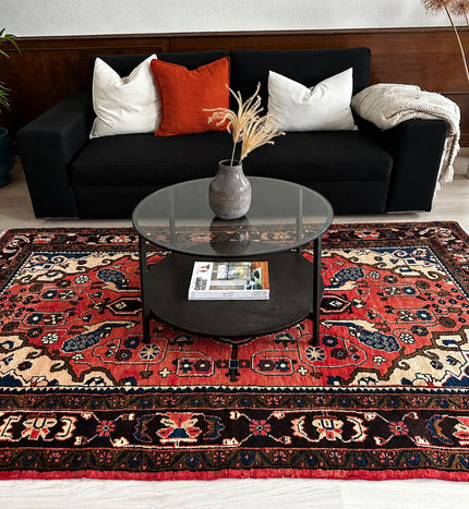 Nahawand Teppich ca. 234 × 138 cm – rot & dunkelblau