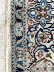 Nain Teppich ca. 200 × 200 cm – hellblau/beige & fein