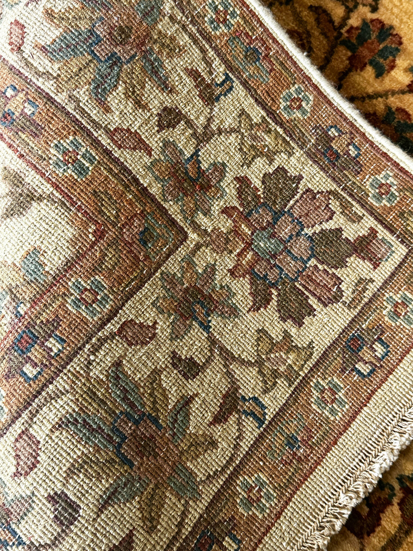 Samak Teppich ca. 200 × 150 cm – creme/beige & florales Muster
