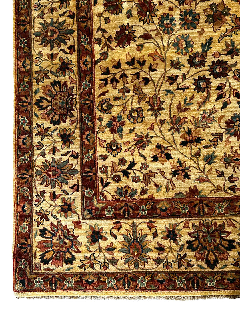 Samak Teppich ca. 300 × 250 cm – beige/braun/türkis & floral