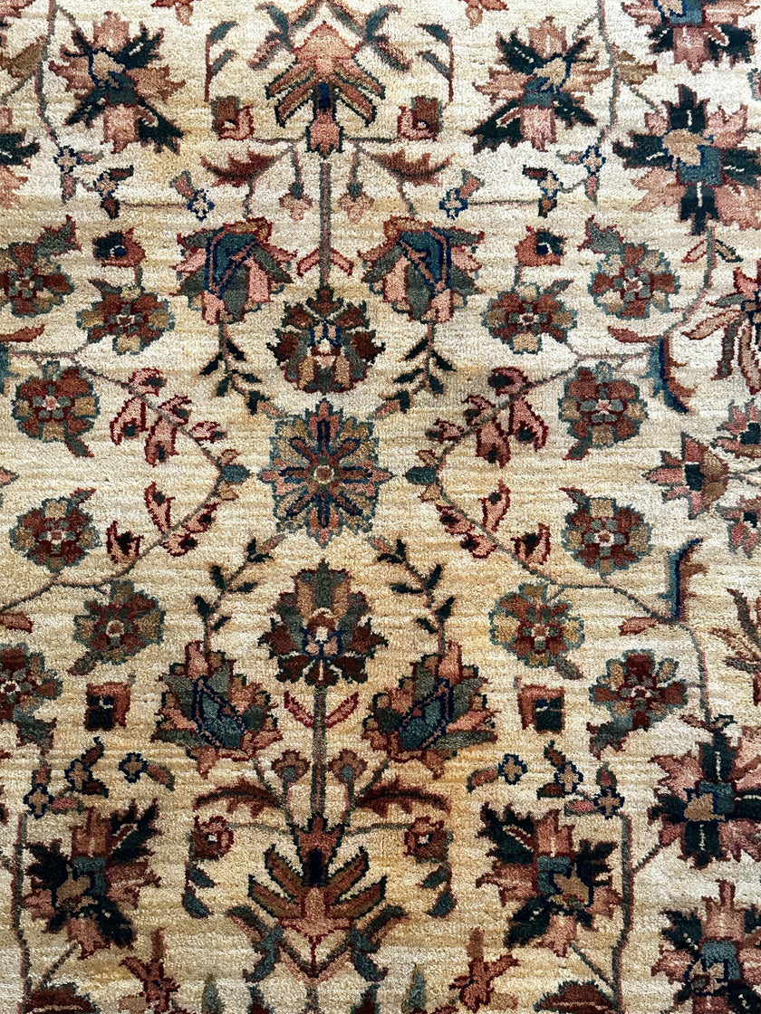 Samak Teppich ca. 300 × 250 cm – beige/braun/türkis & floral