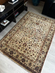 Samak Teppich ca. 200 × 150 cm – creme/beige & florales Muster