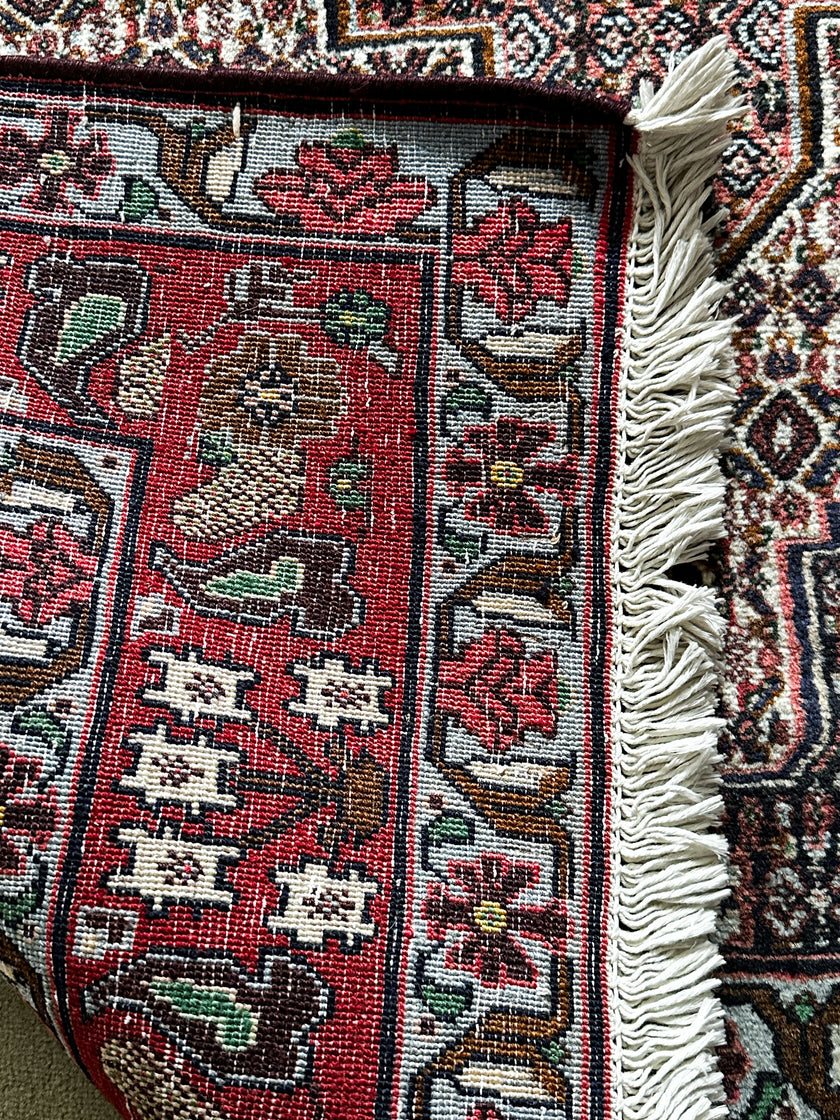 Sanandaj Teppich ca. 150 × 100 cm – dunkelbraun/rot & detailreich