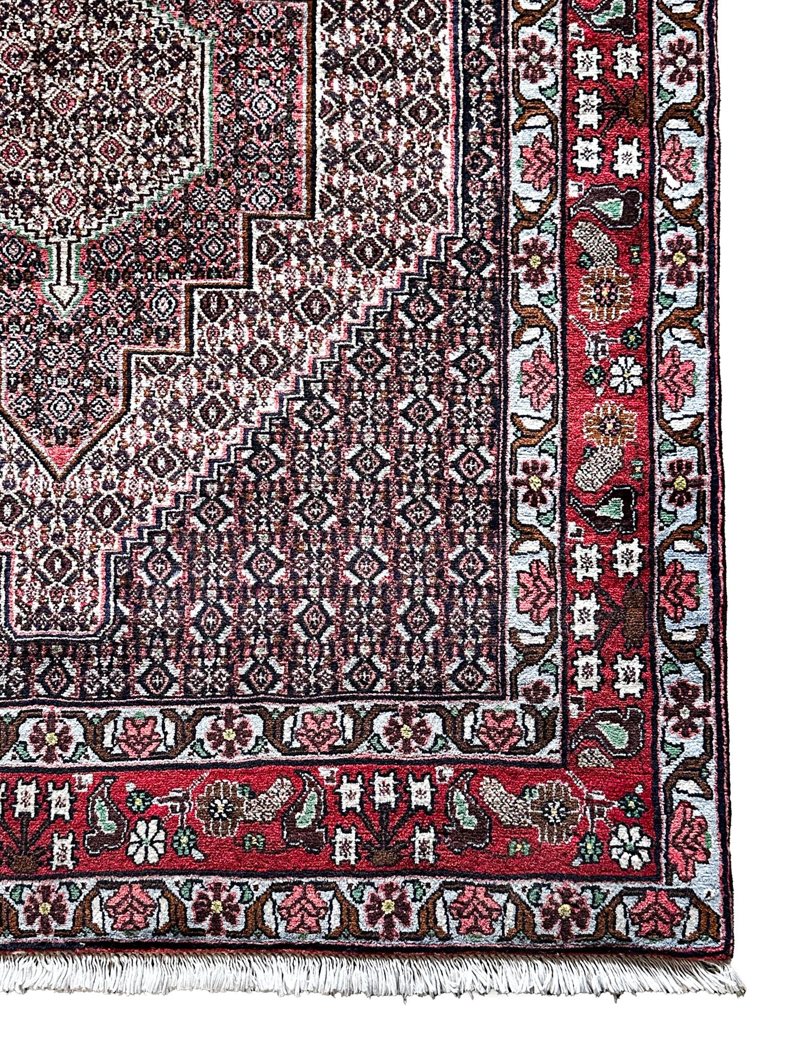 Sanandaj Teppich ca. 150 × 100 cm – dunkelbraun/rot & detailreich