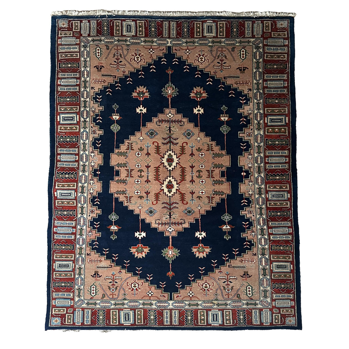 Sarough Teppich ca. 200 × 300 cm – dunkelblau/beige/rot & klassisch