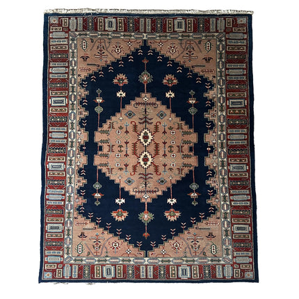 Sarough Teppich ca. 200 × 300 cm – dunkelblau/beige/rot & klassisch
