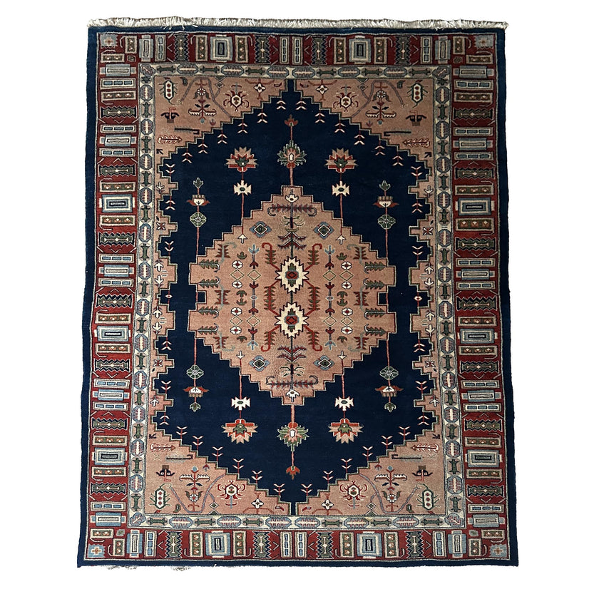 Sarough Teppich ca. 200 × 300 cm – dunkelblau/beige/rot & klassisch