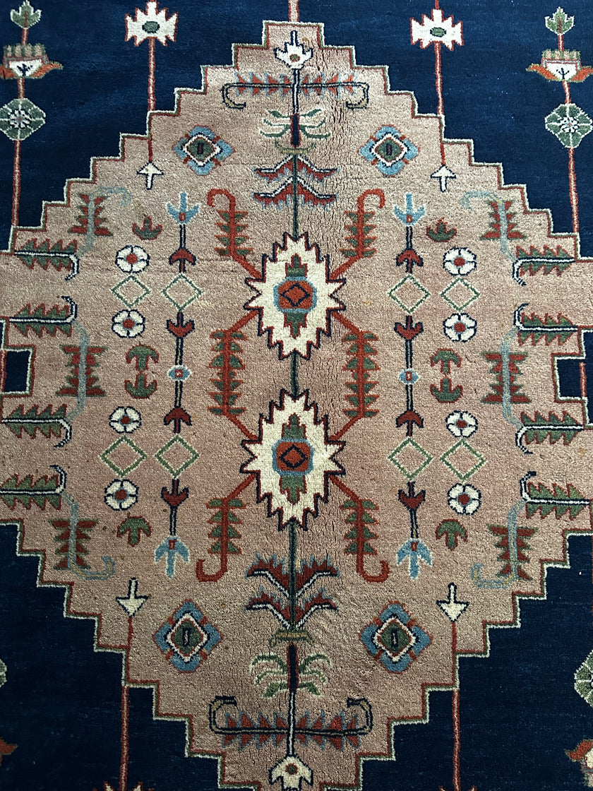 Sarough Teppich ca. 200 × 300 cm – dunkelblau/beige/rot & klassisch