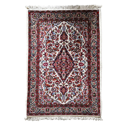 Sarough Teppich ca. 150 × 100 cm – creme/rot & elegant