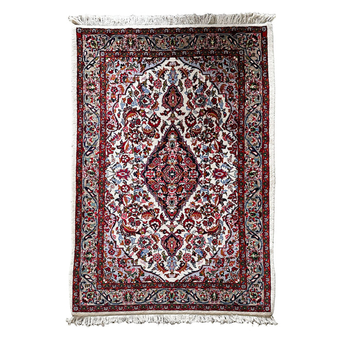 Sarough Teppich ca. 150 × 100 cm – creme/rot & elegant
