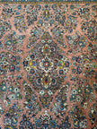 Sarugh Teppich ca. 200 × 200 cm – rosa/blau & elegant