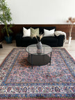 Sarugh Teppich ca. 200 × 200 cm – rosa/blau & elegant