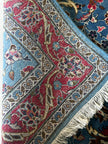 Sarough Teppich ca. 150 × 100 cm – hellblau/rot & floral