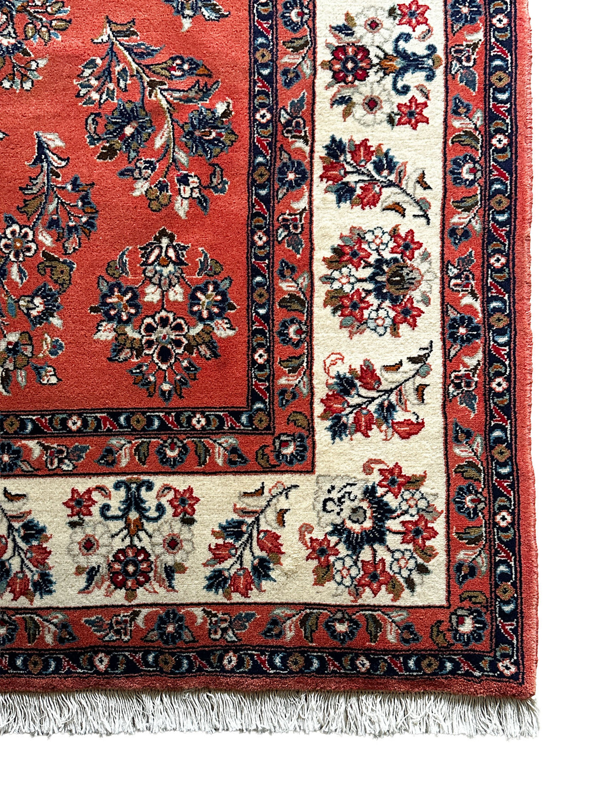 Sarough Teppich ca. 250 × 155 cm – lachsrot & creme