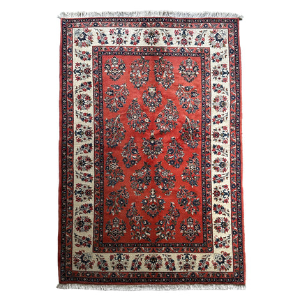 Sarough Teppich ca. 250 × 155 cm – lachsrot & creme