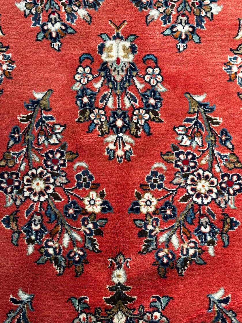 Sarough Teppich ca. 250 × 155 cm – lachsrot & creme