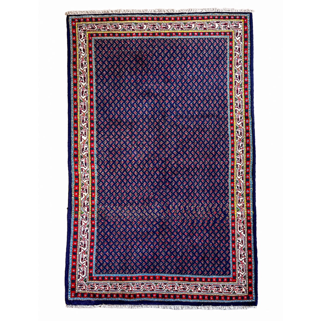 Sarugh Teppich ca. 200 × 150 cm – rot/blau & klassisch elegant