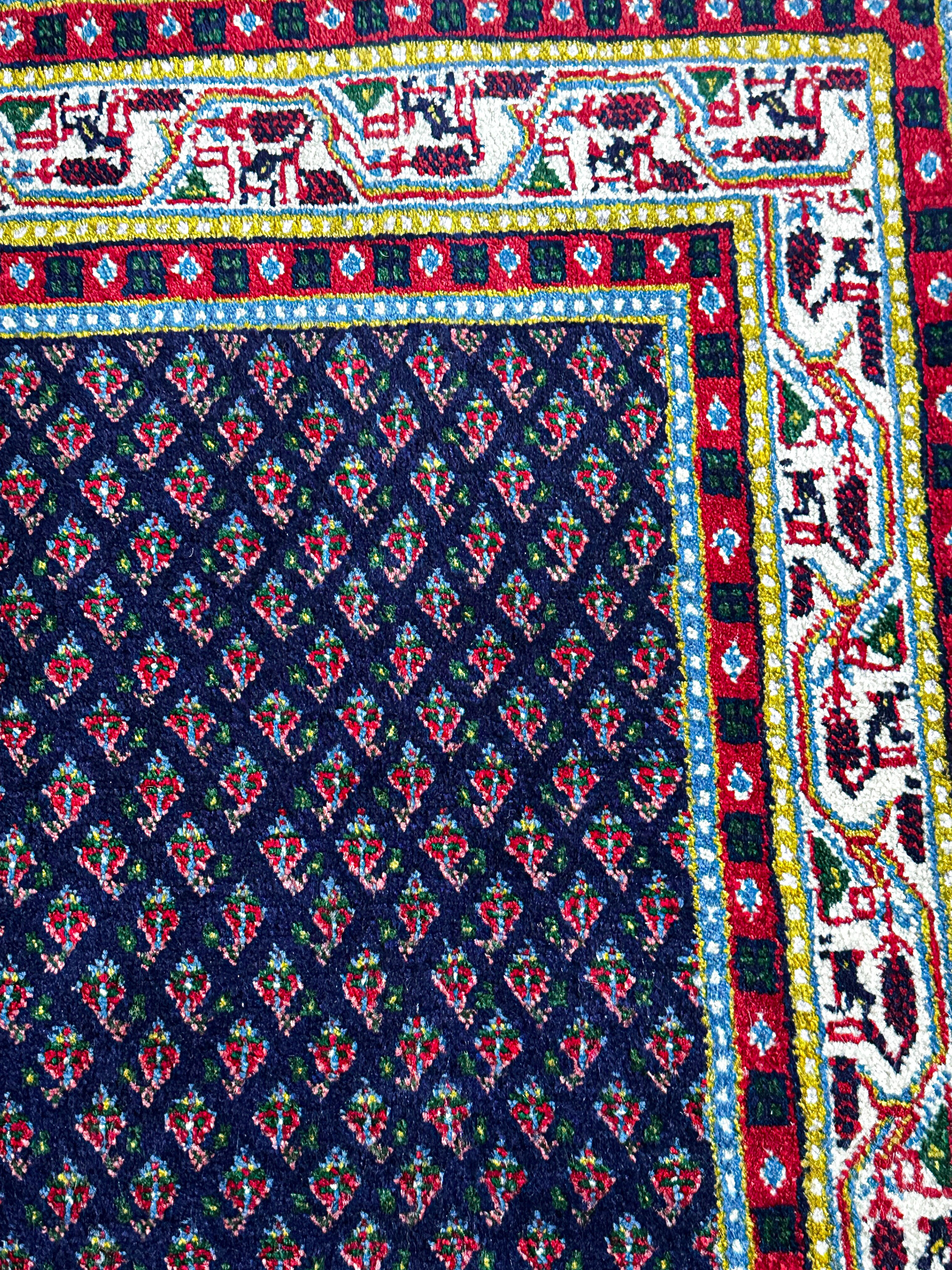 Sarugh Teppich ca. 200 × 150 cm – rot/blau & klassisch elegant
