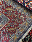 Sarough Teppich ca. 300 × 250 cm – dunkelblau/rot/creme & floral