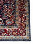Sarough Teppich ca. 300 × 250 cm – dunkelblau/rot/creme & floral