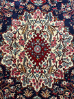 Sarough Teppich ca. 300 × 250 cm – dunkelblau/rot/creme & floral