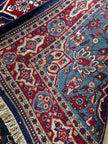 Sarough Teppich ca. 150 × 100 cm – dunkelblau/hellblau/rot & klassisch