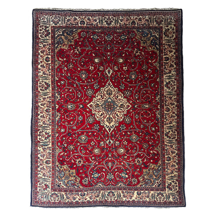Sarugh Teppich ca. 200 × 300 cm – rot/creme/blau & klassisch