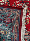 Sarugh Teppich ca. 300 × 200 cm – rot/grün & floral