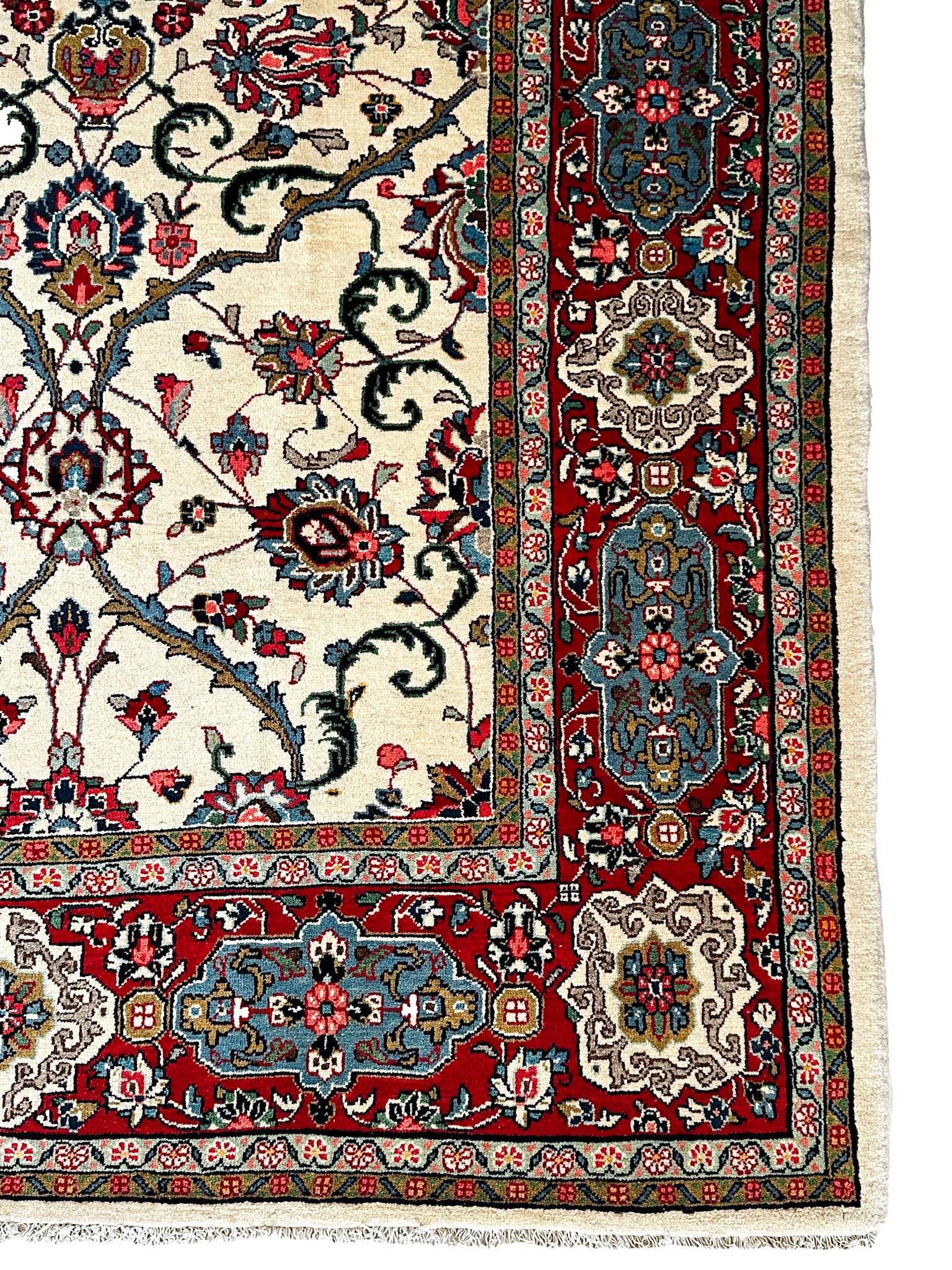 Sarugh Teppich ca. 200 × 300 cm – creme/rot & elegant