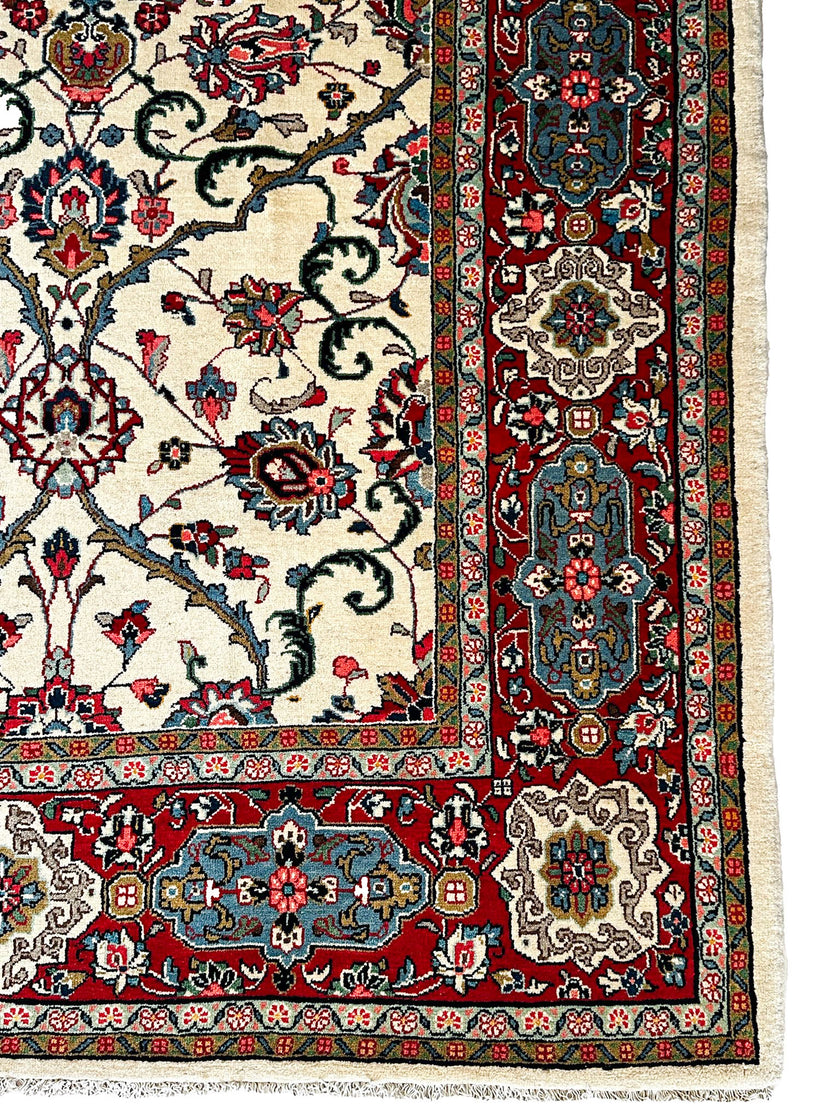 Sarugh Teppich ca. 200 × 300 cm – creme/rot & elegant