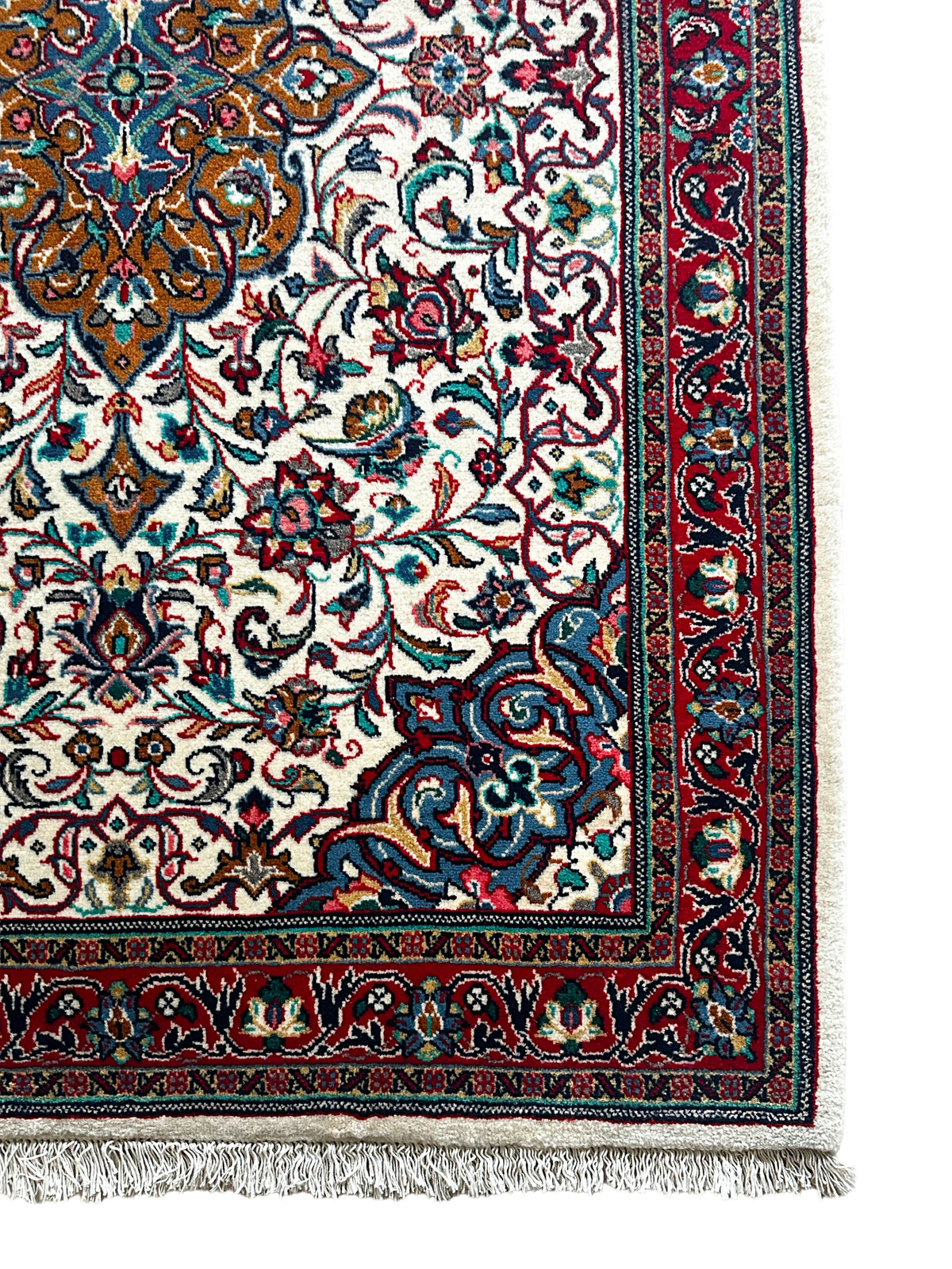 Sarugh Teppich ca. 148 × 105 cm – creme, rot & floral