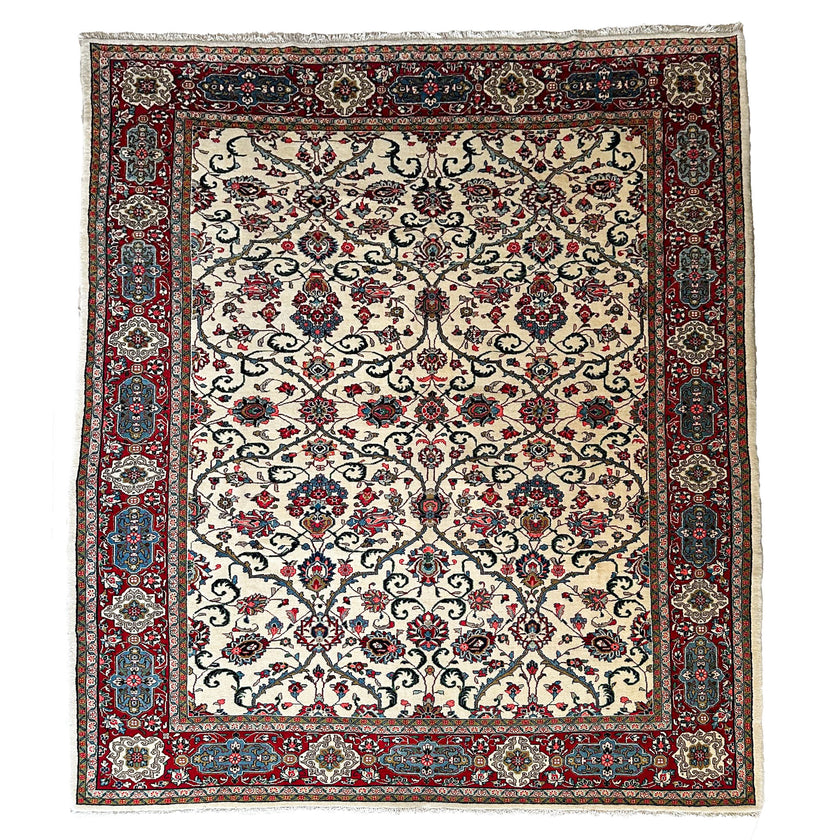 Sarugh Teppich ca. 200 × 300 cm – creme/rot & elegant