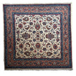Sarough Teppich ca. 200 × 200 cm – creme/blau/altrosa & klassisch floral
