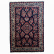 Sarough Teppich ca. 150 × 100 cm – dunkelblau/creme/rot & floral