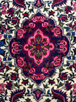 Sarugh Teppich ca. 150 × 100 cm – creme/blau/rot & floral