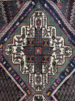 Scharabak Teppich ca. 158 × 99 cm – bordeaux, dunkelgrün & creme