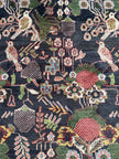 Senneh Teppich ca. 150 × 100 cm – dunkelblau/rosa/grün & dekorativ
