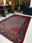 Songhor Teppich ca. 150 × 100 cm – rosa/blau & geometrisch