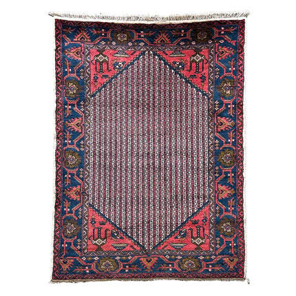 Songhor Teppich ca. 150 × 100 cm – rosa/blau & geometrisch