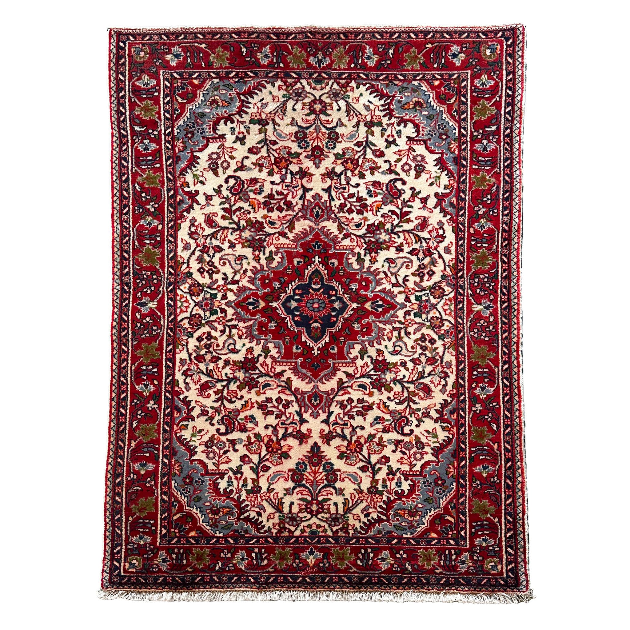 Suzany Teppich ca. 150 × 100 cm – creme/rot & elegant