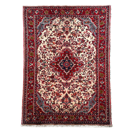 Suzany Teppich ca. 150 × 100 cm – creme/rot & elegant