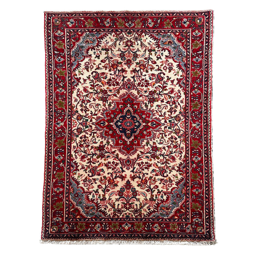 Suzany Teppich ca. 150 × 100 cm – creme/rot & elegant