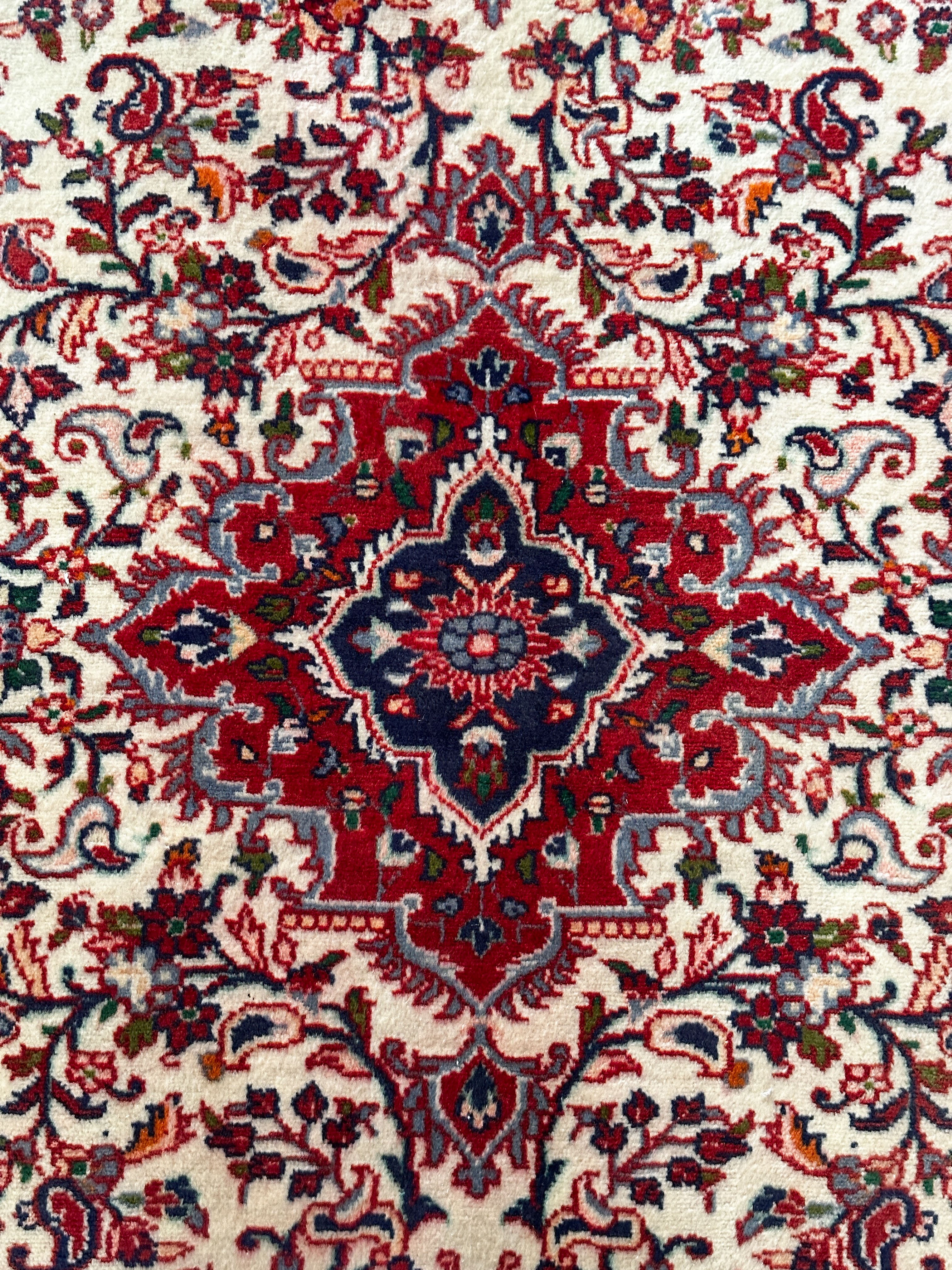 Suzany Teppich ca. 150 × 100 cm – creme/rot & elegant