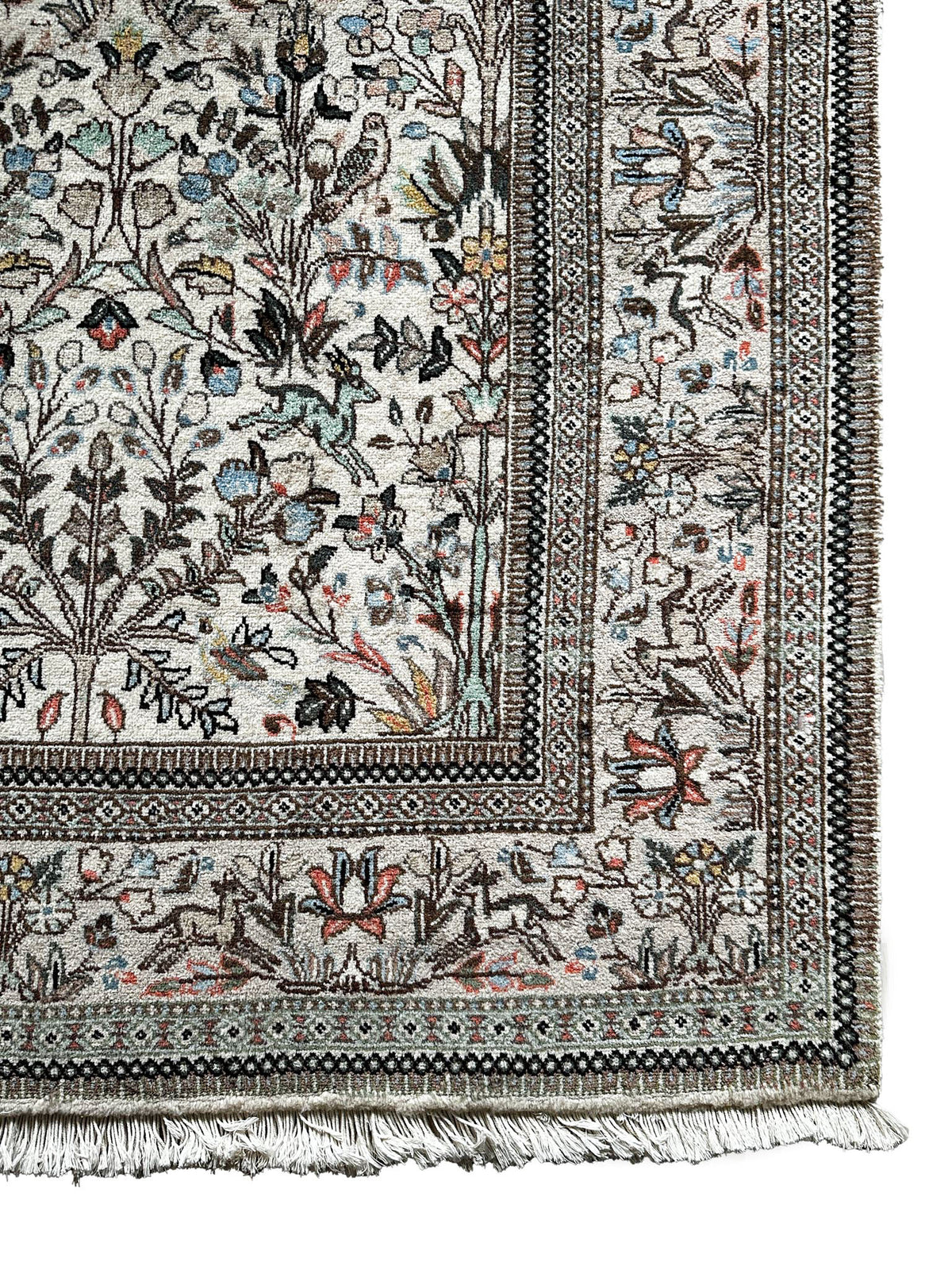 Tabatabai DD Teppich ca. 200 × 200 cm – creme/grau-blau & fein floral
