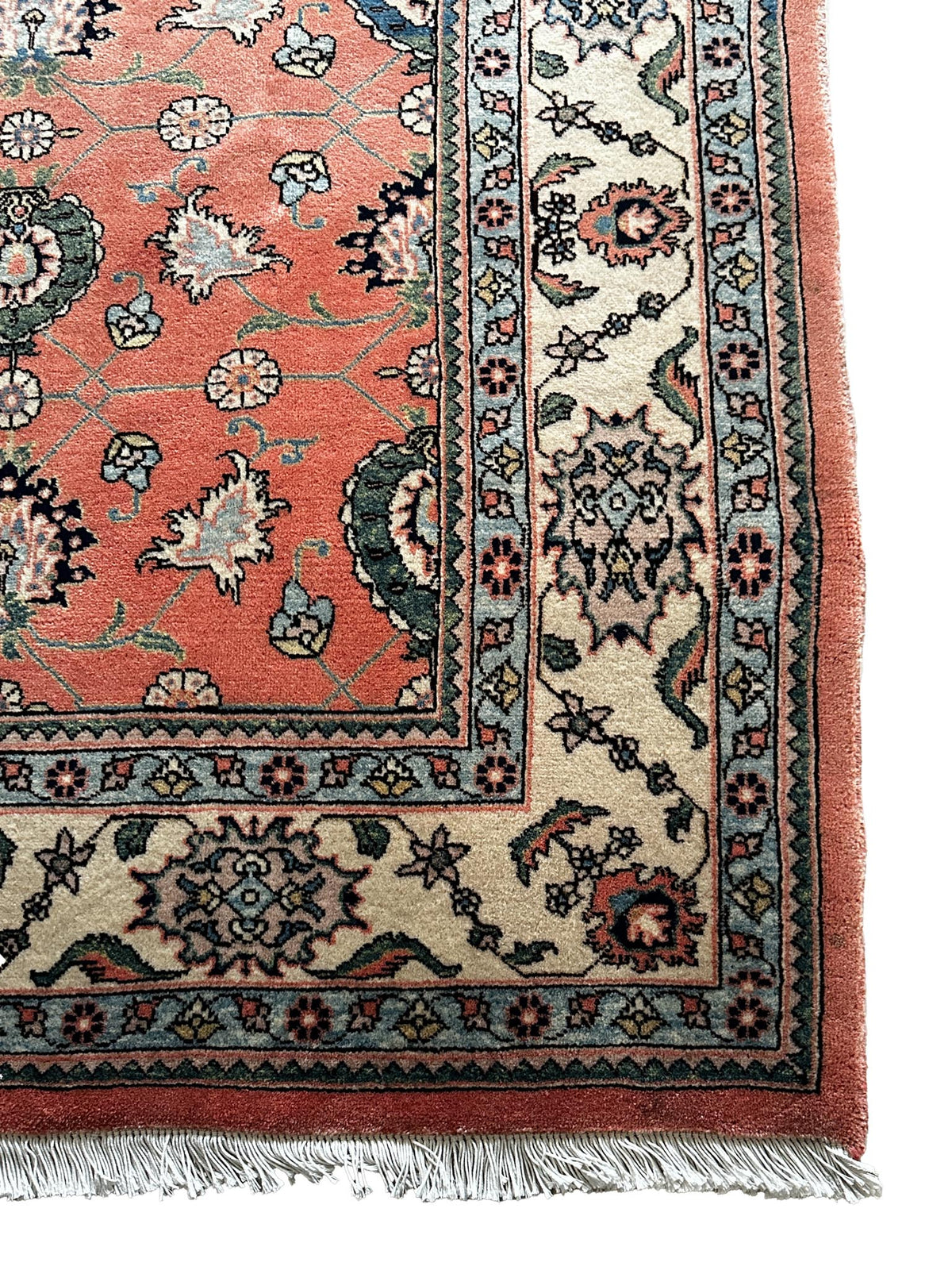 Täbriz Teppich ca. 150 × 100 cm – terra/creme/blau & klassisch