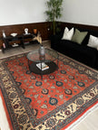 Täbriz Teppich ca. 150 × 100 cm – terra/creme/blau & klassisch
