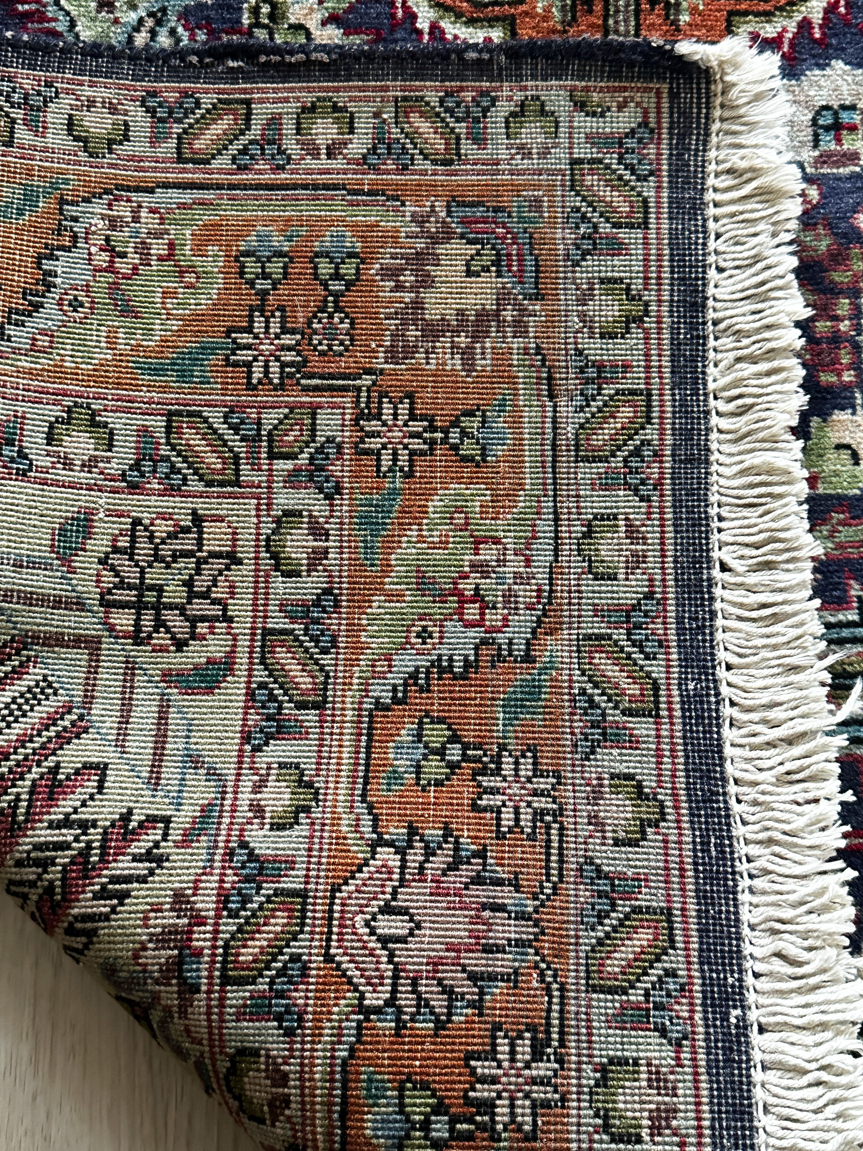 Täbriz Teppich ca. 150 × 100 cm – blau/rost/creme & klassisch