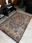 Täbriz Teppich ca. 150 × 100 cm – blau/rost/creme & klassisch