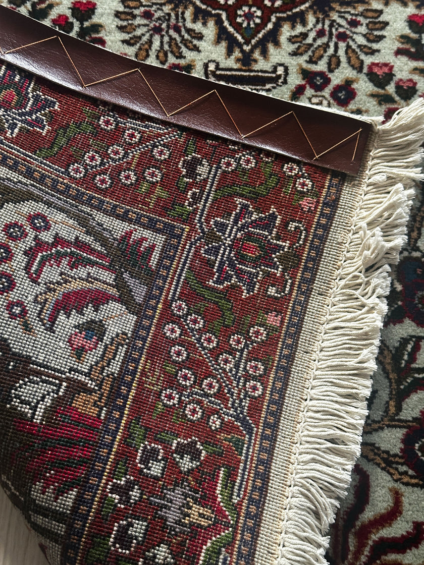 Täbriz Teppich ca. 150 × 100 cm – creme/petroleum/bordeaux & klassisch