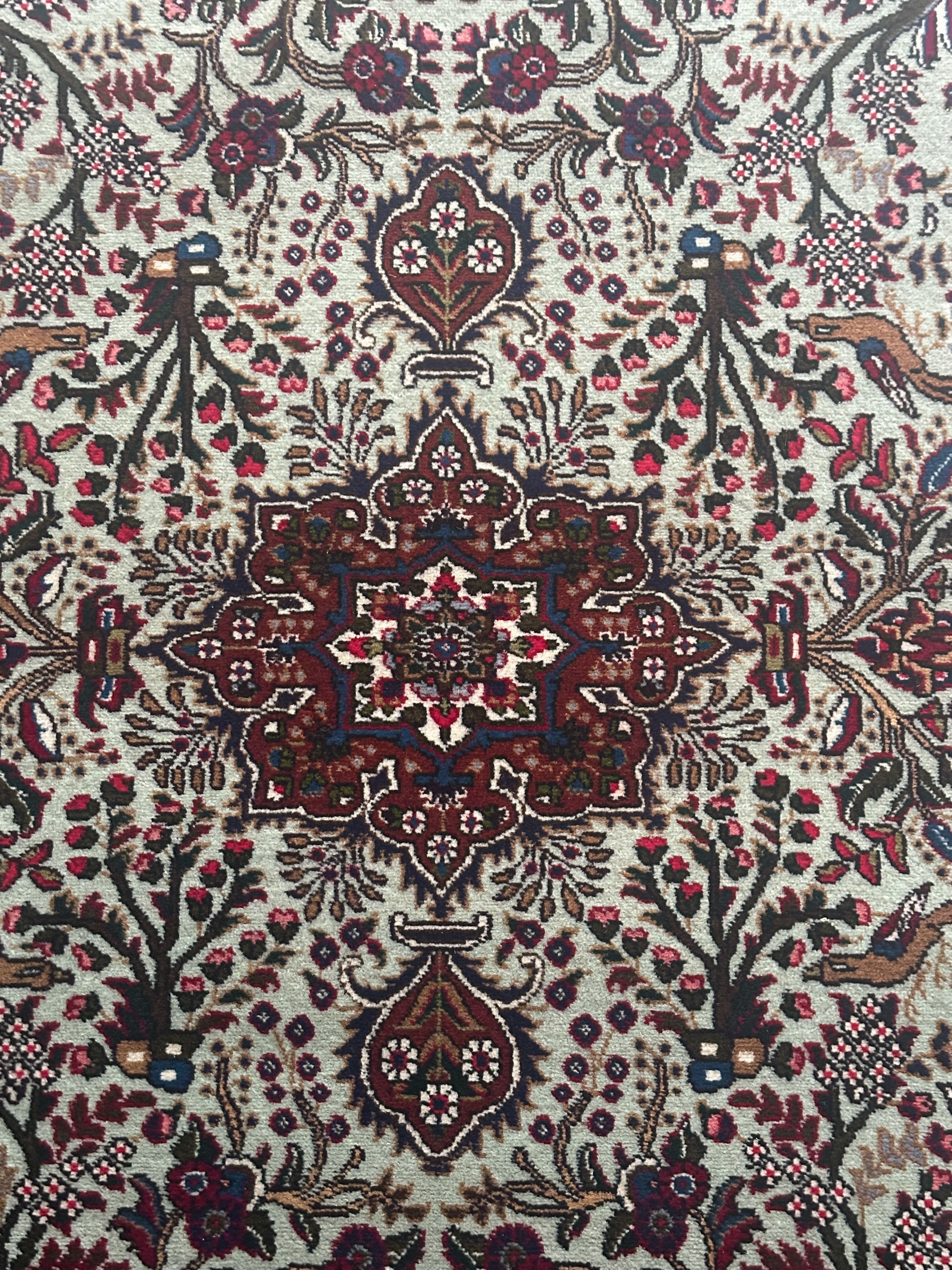 Täbriz Teppich ca. 150 × 100 cm – creme/petroleum/bordeaux & klassisch